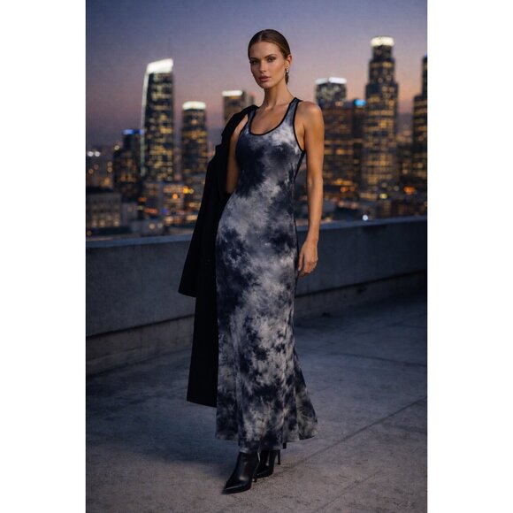 Go Couture Tie-Dye Longline Tank Dress Medium - Picture 6 of 14